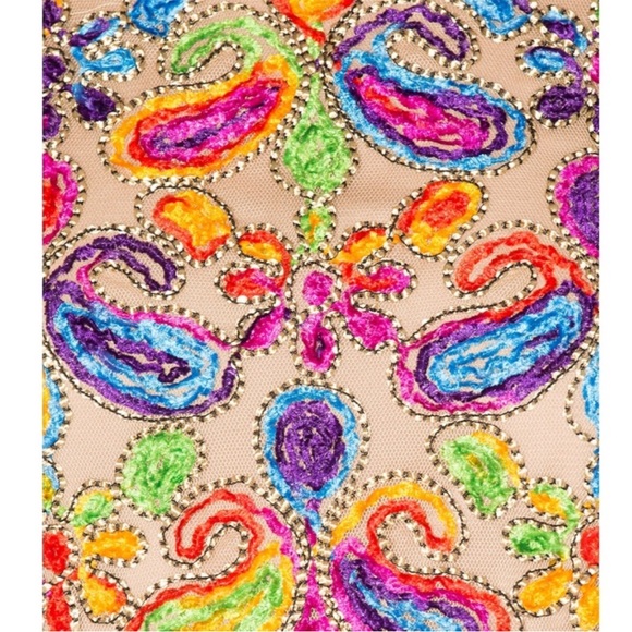 Groovy Tularosa Maxi Dress Revolve Huntley Maximalist Embroidered Rainbow Nude - Picture 6 of 12